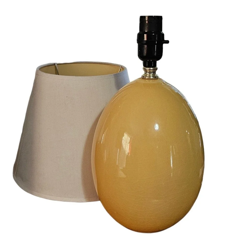 Bellamy Table Lamp Crackle Glaze Egg Shape Ceramic Lamp Mustard Yellow 17
